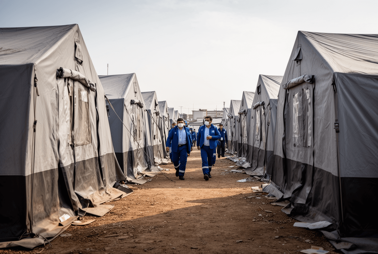 camp de tentes humanitaires en situation d’urgence